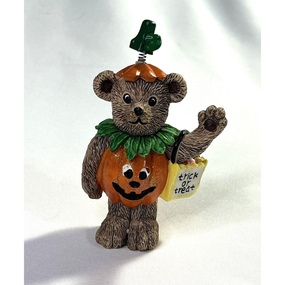 Vintage Clair’s 1997 Jack O Lantern Trick Or Treat Bear Decoration